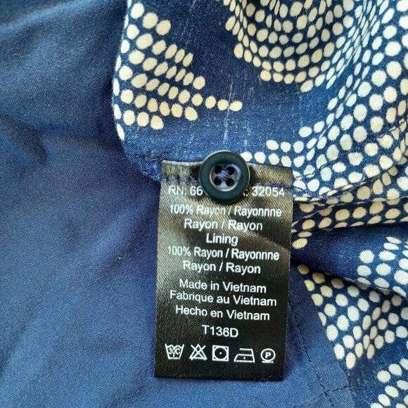 Anthropologie 11 1 TYLHO West Street Dress Blue Chevron Zig Zag Print Womens XS - Picture 11 of 15